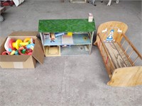 Doll House, Doll Cradle, & Misc. Toys