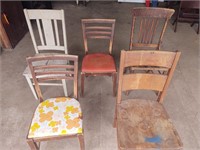5 Misc. Wooden Chairs