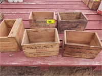 5 Wood Ammo Boxes - various brands