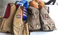 3 Life Jackets, Fishing Vests, Ski Jacket