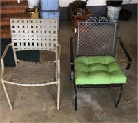 2 Outdoor Lawn Chairs, One is Rocker