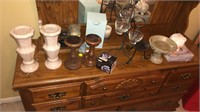 Contents on Top of Dresser Vases, Partylite, etc