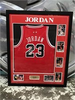 Jordan #23 Signed & Framed Singlet