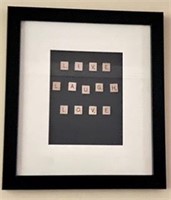 Framed Scrabble Letter Art  15 x 17