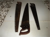 3 Log Hand Saws, Longest 36 inch Blade