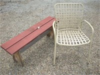 Wood Bench and Outdoor Chair