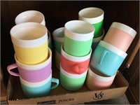Plastic, mugs and cups, assorted colors