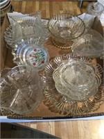 Glass trays, small serving bowls and small