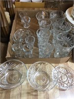 Juice glasses and small glass bowls