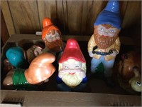 5 ceramic gnomes (in great shape)