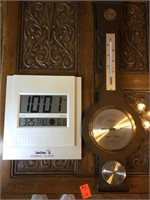 Clock and thermometer