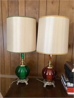 Pair of colored lamps