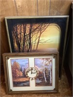 2 wall photos with clocks