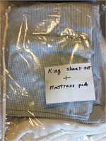 King sheet set and mattress pad