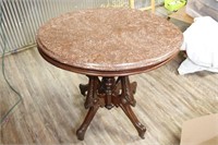 MARBLE TOP PARLOR TABLE 31 BY 30