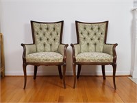 Pair of Paisley Tufted Armchairs