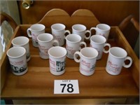 12 Mifflinburg bank mugs-1992 to 2002