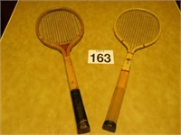 1 wooden and 1 Metal Tenis Racket