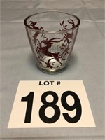 Red Reindeer Sour Cream Glass