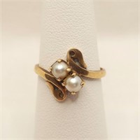 10K Pearl Ring