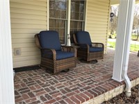 Two patio chairs and table