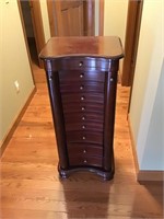 Bowfront jewelry armoire