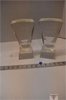 2 - Glass Award Trophies