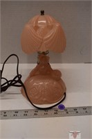 Pink Glass Electric Lamp (Girls Bonnet is