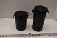2- Covered Glass Canisters