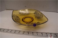 Amber Glass Leaf Dish *SC