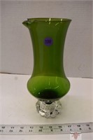 10" Green Crystal Vase *CC