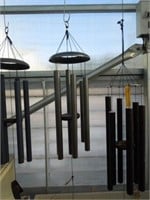 Hammered gray wind chimes 36"
