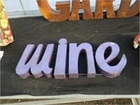 Metal wine sign