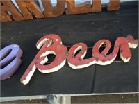 Metal beer sign