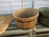 Half barrel wooden planter