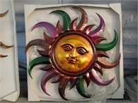 Multi-colored metal sun face