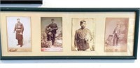 4 Civil War Soilders postcards in frame