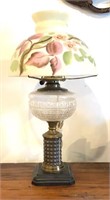 Antique lamp with Handpainted shade
