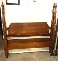 Cherry full size bed with rails
