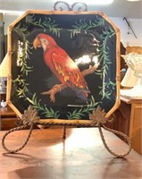Large Parrot Display Plate on stand