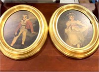 Pair of Nice Oil boards in oval frame