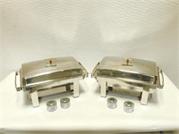 Lot of 2 - Stainless Steel Chafing Dishes and Fuel