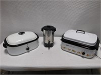 GE & Nesco Roasters with Coffee Pot