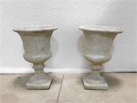 Lot of 2 - Cement Planters 24" Tall