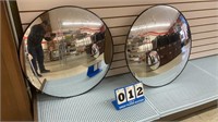 Pair of Mounted Circular Mirrors