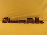 SMALL HANDMADE WOODEN TRAIN SET: