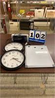 Clocks and Dry Erase Magnetic Board