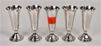 5 Sterling cordials, 2.8" tall, 102.98 g