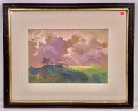 Watercolor - signed lower left, 24.5"x30.5" frame,