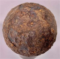 Cannonball, solid, 3.75" round, (iron is pitted)